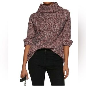 rag & bone Women's Marled Cowl Neck Sweater - Burgundy Mix Size Small